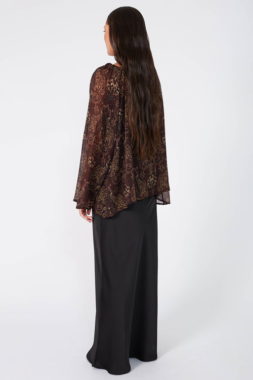serene top / dark sangria paisley