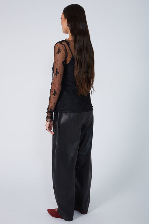 lace mesh boat skin / black