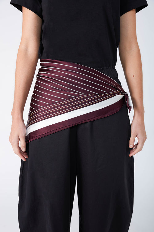 stripe moochi scarf / aubergine