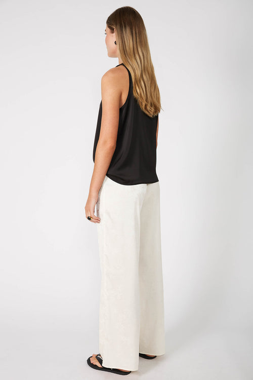 frame pant / cream flower jacquard