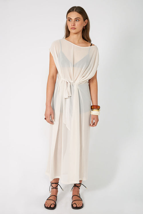 contract midi dress / calico cream