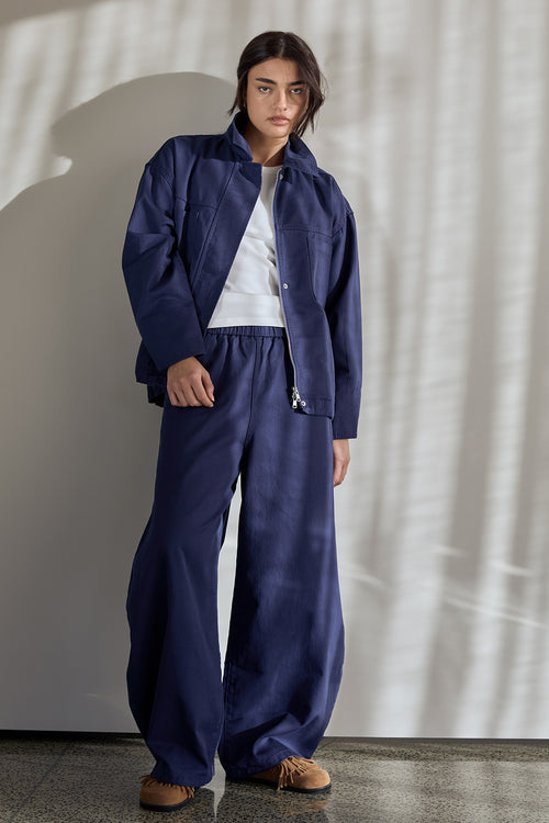 conceal cropped shacket / Biro blue