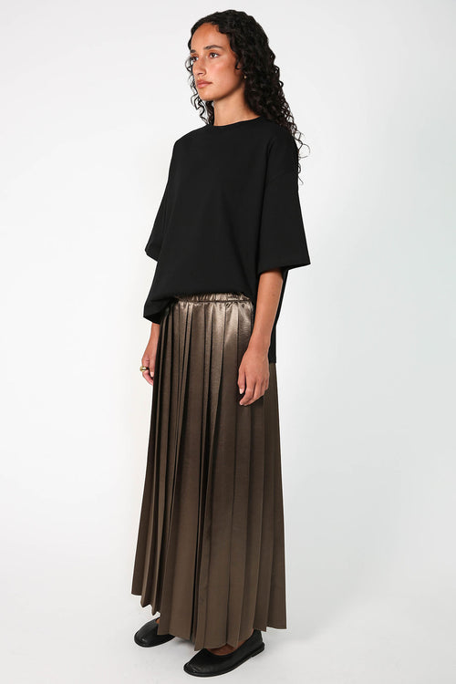 pleating skirt / cedar brown