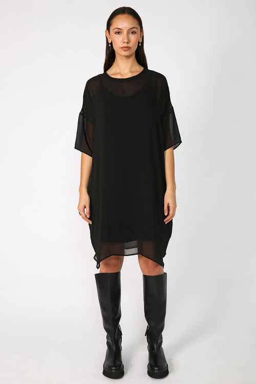angle tee dress / black