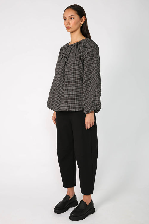 rue top / black|natural check