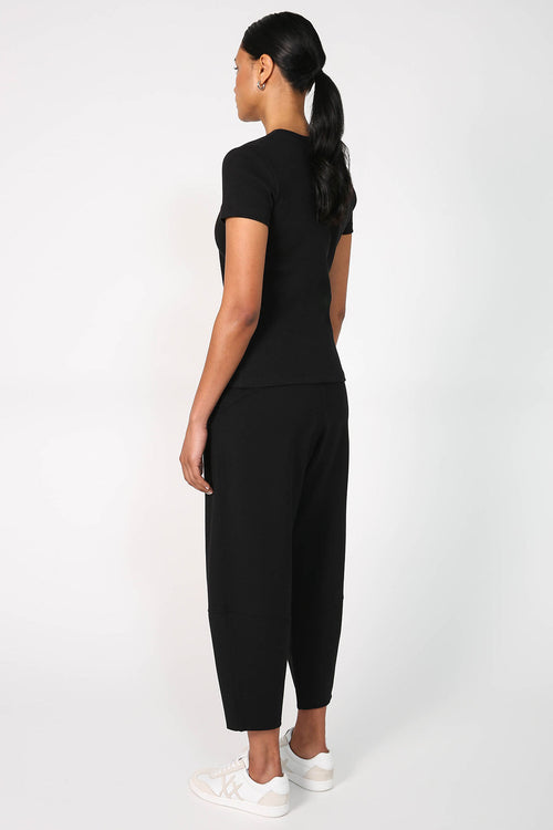 modest rib cap tee / black