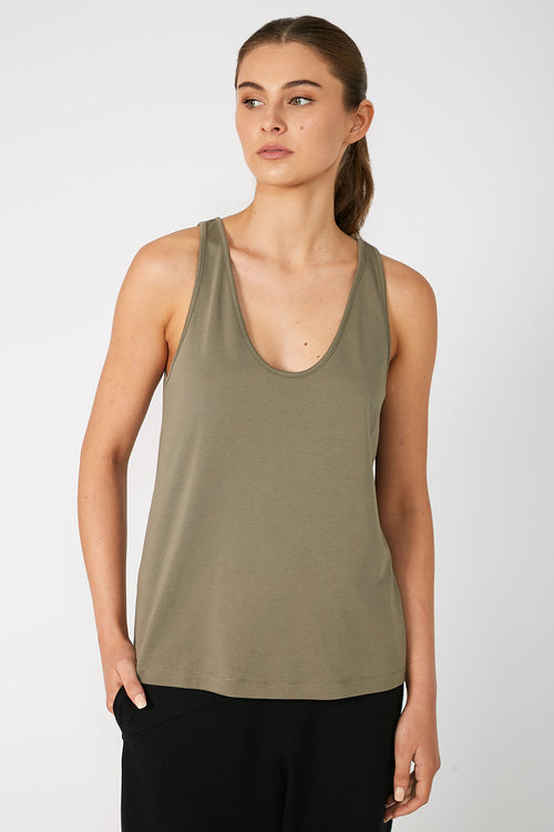 glazed tank / taupe moss