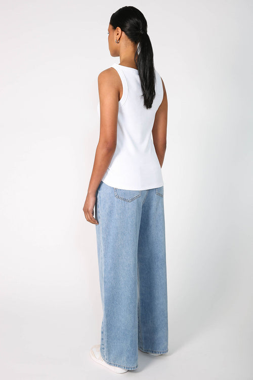 glowed jean / washed indigo blue