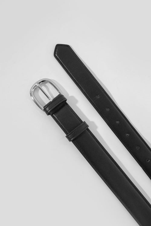 mannish belt / black|silver