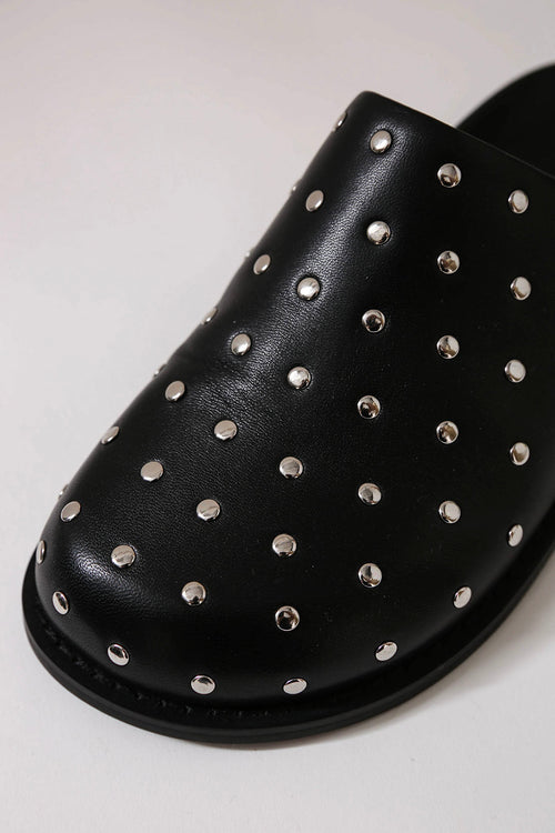 stud loafer mule / black