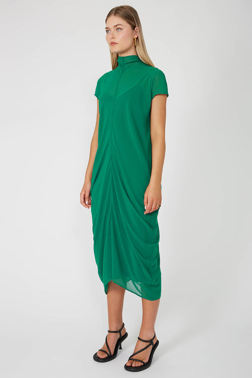 cove cap sleeve dress / emerald green