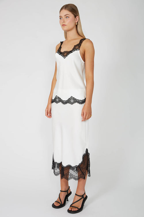 cut cami / ivory|black