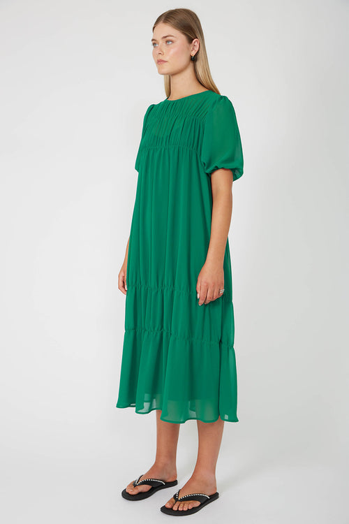 region dress / emerald green