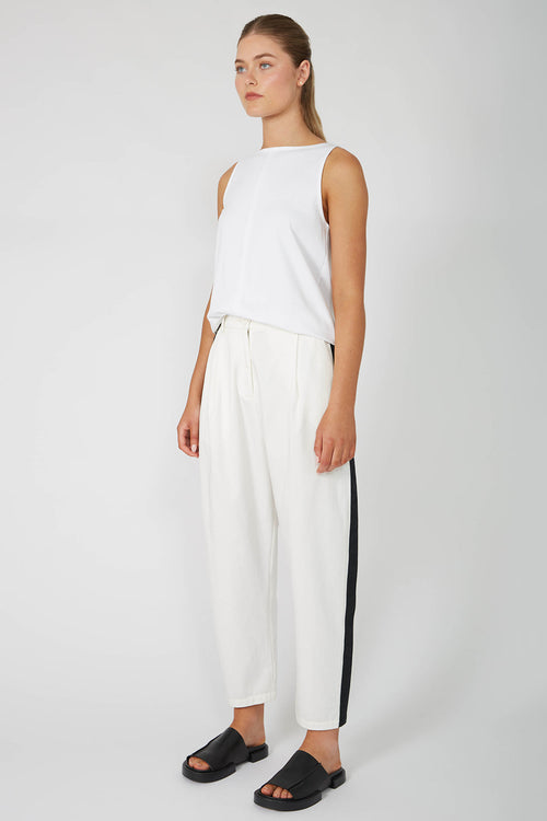 static barrel pant / white|black