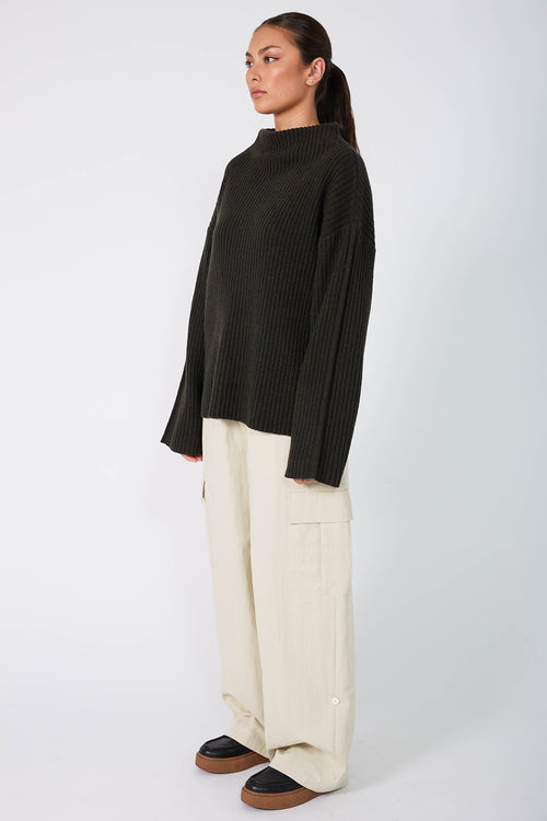 forgo rib sweater / olive marle