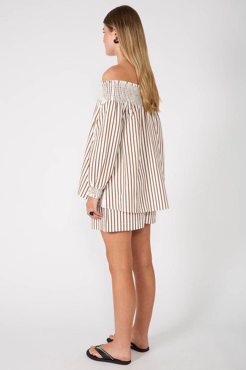 gale top / cream|brass stripe