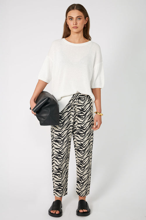 dessa pant / natural|black abstract zebra