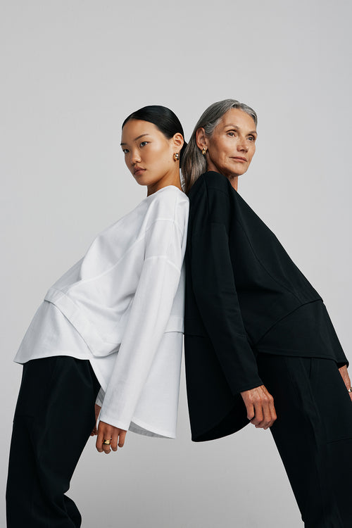 overturn top / black