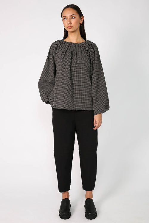 rue top / black|natural check
