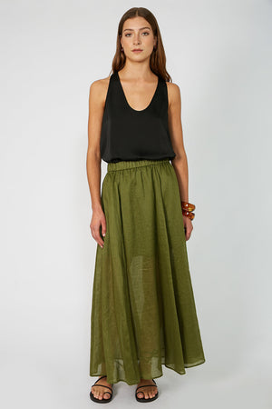 joined skirt / caper green