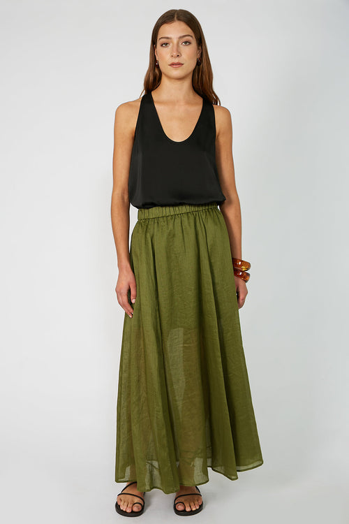 joined skirt / caper green