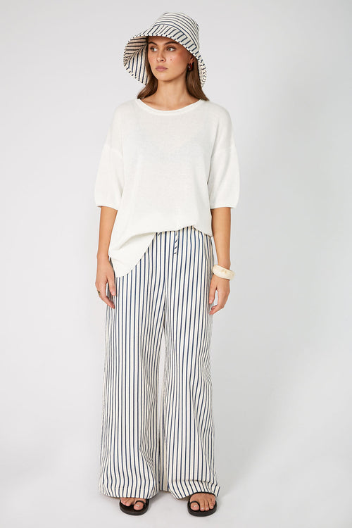 ranging pant / ivory|navy stripe