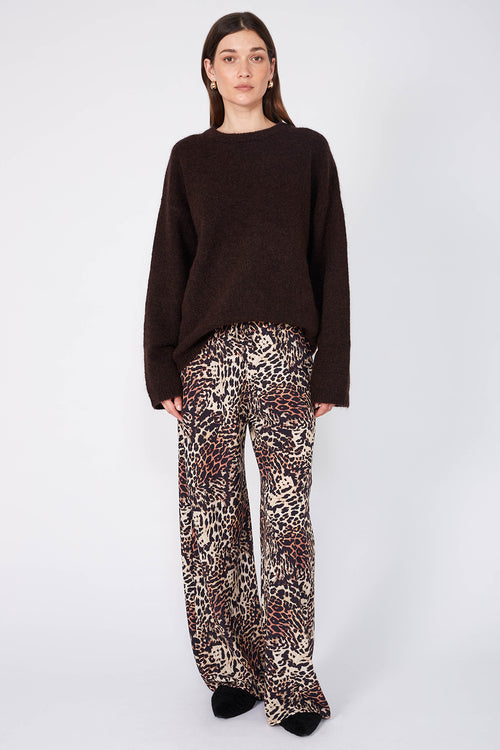 frame bias pant / ochre| black| cream cheetah print