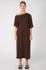 direction midi dress / chocolate brown