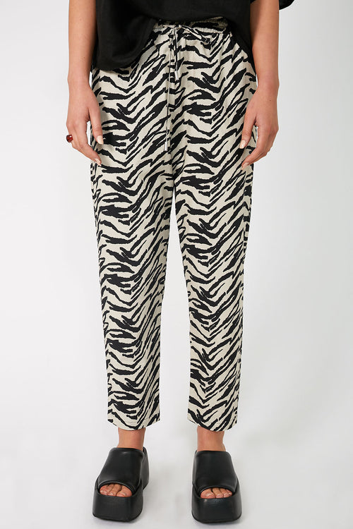 dessa pant / natural|black abstract zebra