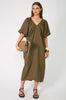 strand midi dress / olive green