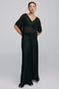V neck followed crop / black