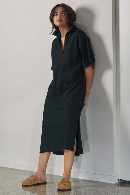 fielded dress / black