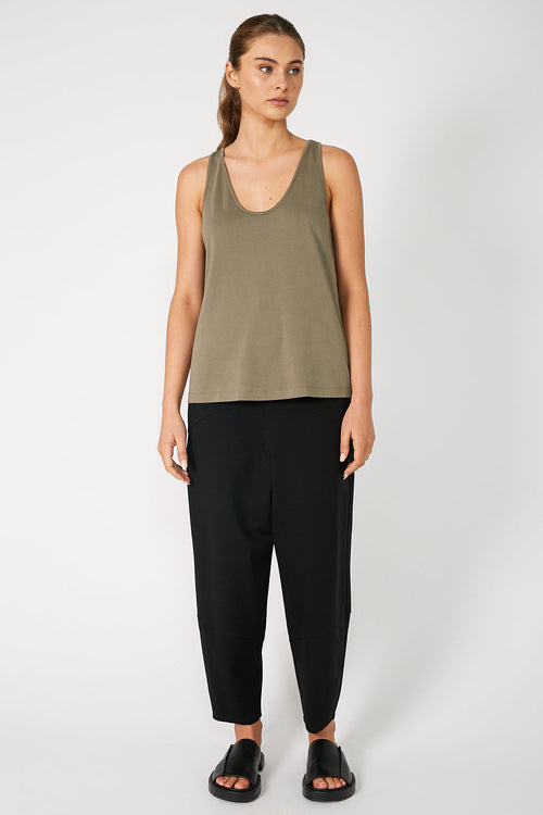 glazed tank / taupe moss