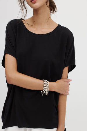 spin short sleeve top / black