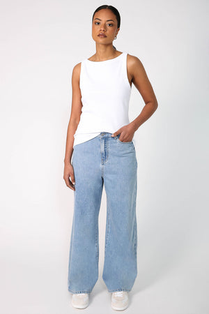 glowed jean / washed indigo blue