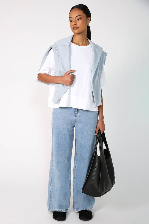 glowed jean / washed indigo blue