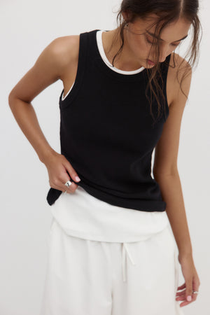 ridge rib tank / black
