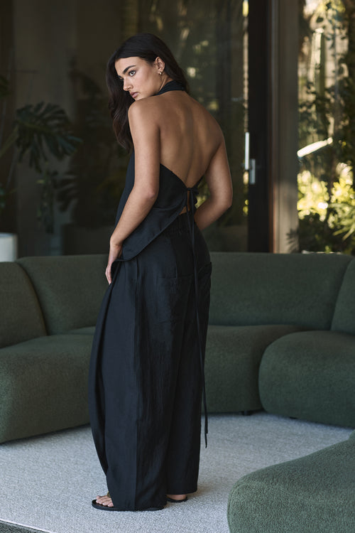 filament scarf top / black