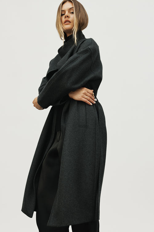 funnel coat / dark charcoal marle