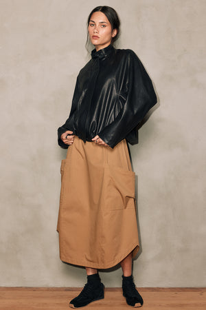 case skirt / dark camel