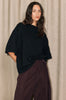 ornamental short sleeve top / black