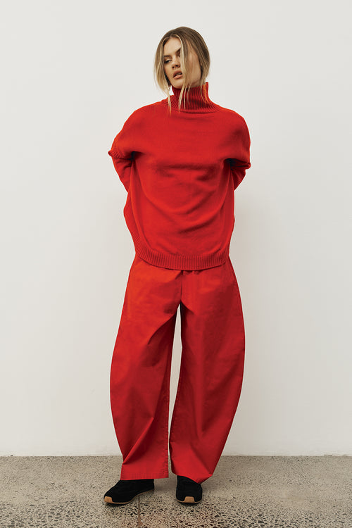 recede pant / red