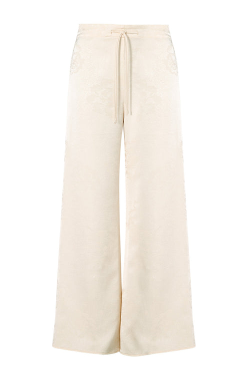 frame pant / cream flower jacquard