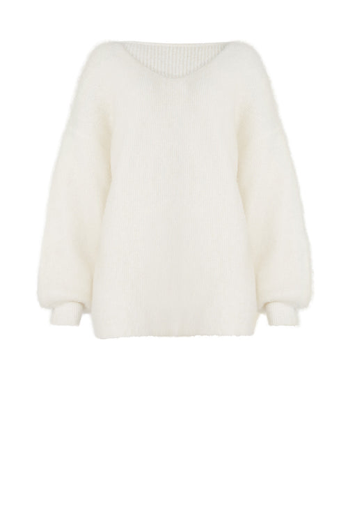 inform v neck sweater / brushed ivory cream