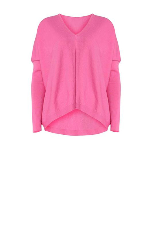step sweater / candy pink