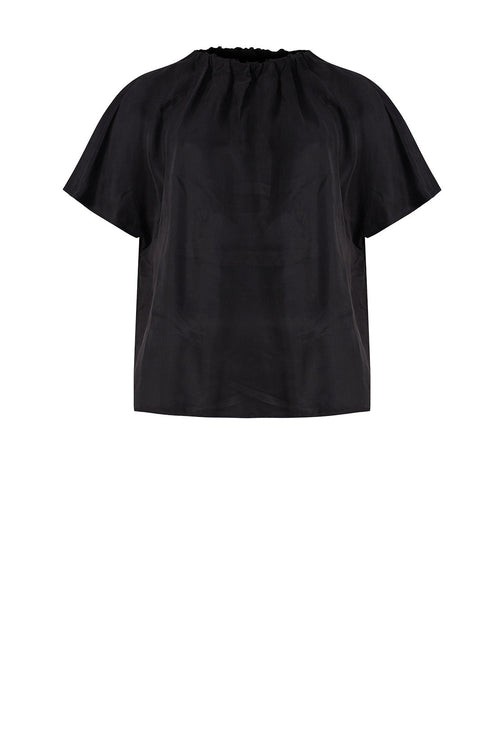 overview short sleeve top / black