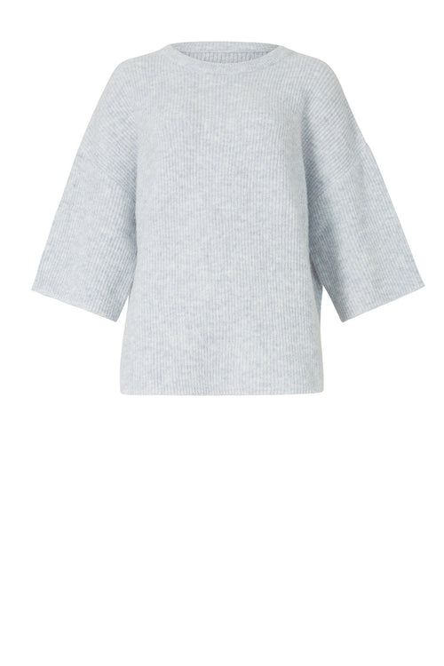 scanner ribbed tee sweater / misty blue marle