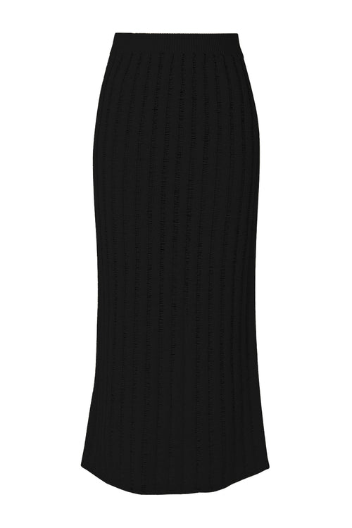laddered maxi skirt / black