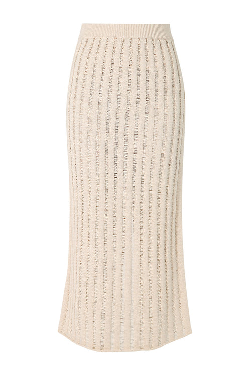 laddered maxi skirt / ecru natural