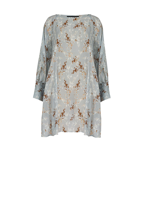 raven dress / blue|tan scatter animal